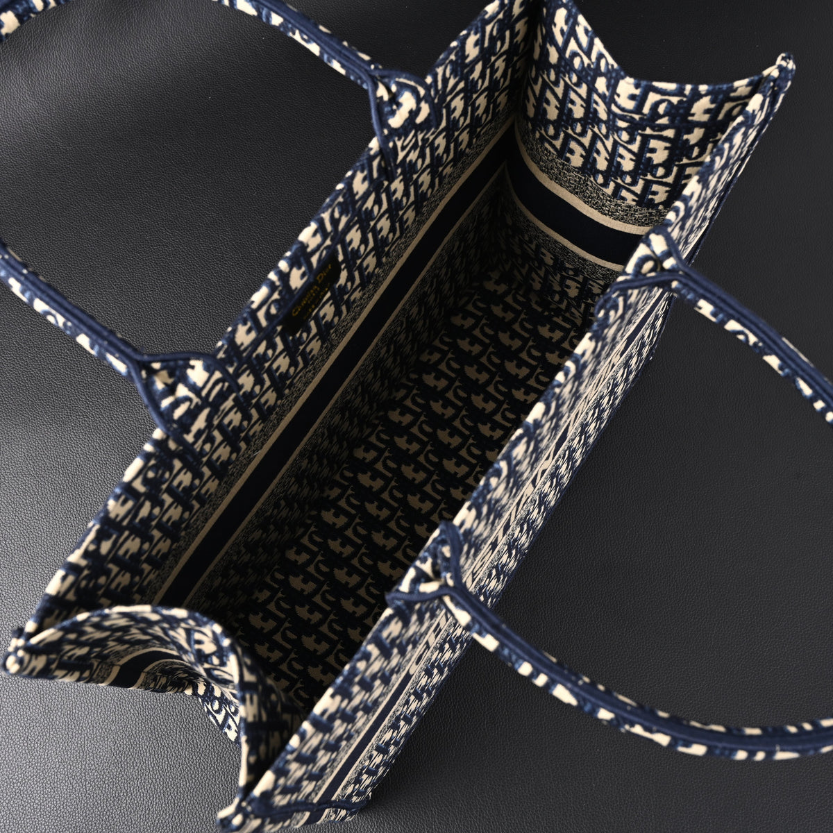 Christian Dior Large Book Tote – Blue Oblique Embroidery
